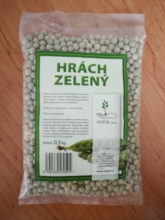 Hrách setý zelený - Velikost balení: 0,5 kg